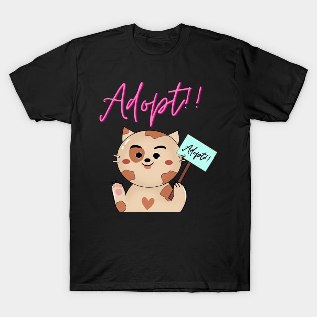 Happy international cat day, adopt! T-Shirt by BeccaKen Designs